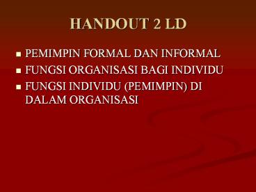 HANDOUT 2 LD