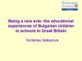 Being a rara avis: the educational experiences of Bulgarian children in schools in Great Britain PowerPoint PPT Presentation