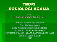 TEORI SOSIOLOGI AGAMA