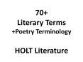70  Literary Terms  Poetry Terminology HOLT Literature PowerPoint PPT Presentation