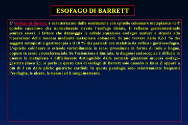 ESOFAGO DI BARRETT