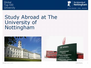 Study Abroad at The University of Nottingham