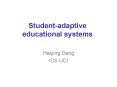 Student-adaptive educational systems PowerPoint PPT Presentation