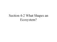 Section 4-2 What Shapes an Ecosystem?