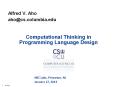 Computational Thinking in Programming Language Design PowerPoint PPT Presentation