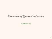 Overview of Query Evaluation