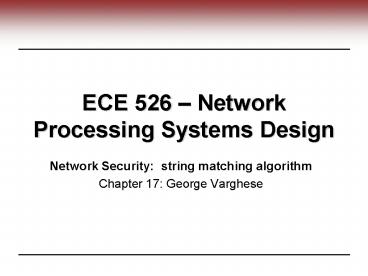 ECE 526 