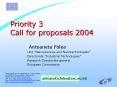 Priority 3 Call for proposals 2004 PowerPoint PPT Presentation