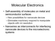 Molecular Electronics
