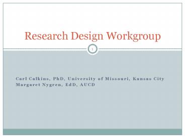 Carl Calkins, PhD, University of Missouri, Kansas City