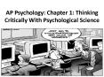 AP Psychology: Chapter 1: Thinking Critically With Psychological Science PowerPoint PPT Presentation