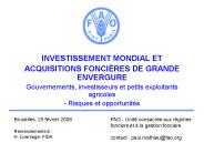 INVESTISSEMENT MONDIAL ET