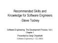 Recommended Skills and Knowledge for Software Engineers PowerPoint PPT Presentation