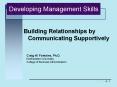 Building Relationships by Communicating Supportively PowerPoint PPT Presentation