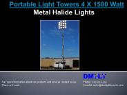 Portable Light Tower 4x1500 Watt Metal Halide Lights