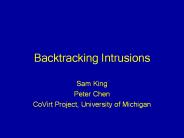Backtracking Intrusions