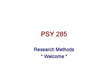 PSY 285
