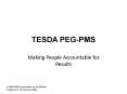 TESDA PEG-PMS PowerPoint PPT Presentation