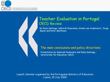 Teacher Evaluation in Portugal OECD Review