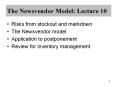 The Newsvendor Model: Lecture 10 PowerPoint PPT Presentation