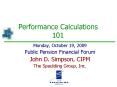 Performance Calculations 101 PowerPoint PPT Presentation