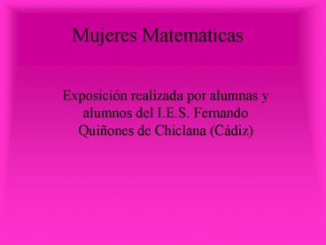 Mujeres Matem