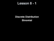 Discrete Distribution