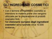 GLI INGREDIENTI COSMETICI