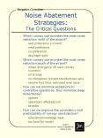 Noise Abatement Strategies: The Critical Questions PowerPoint PPT Presentation