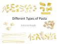 Different Types of Pasta PowerPoint PPT Presentation