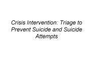 Crisis Intervention: Triage to Prevent Suicide and Suicide Attempts