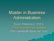 Master in Business Administration