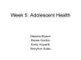Week 5: Adolescent Health PowerPoint PPT Presentation
