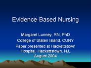 Evidence-Based Nursing