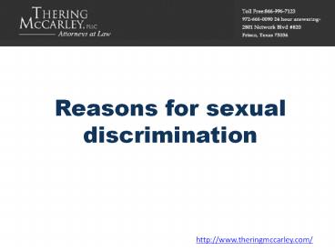 Reasons for sexual discrimination