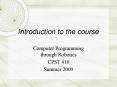 Introduction to the course PowerPoint PPT Presentation
