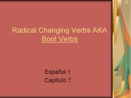 Radical Changing Verbs AKA Boot Verbs