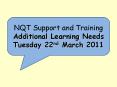 NQT Support and Training PowerPoint PPT Presentation