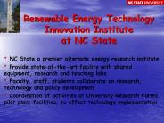 Renewable Energy Technology Innovation Institute at NC State
