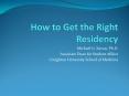 How to Get the Right Residency PowerPoint PPT Presentation