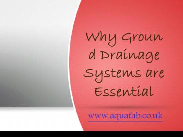 Why Ground Drainage Systems are Essential