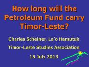 How long will the Petroleum Fund carry Timor-Leste?