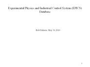 Experimental Physics and Industrial Control System (EPICS) Database