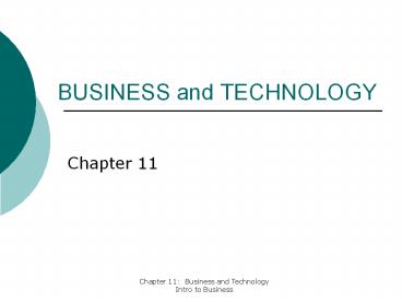 BUSINESS and TECHNOLOGY