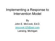 Implementing a Response to Intervention Model