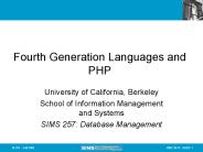 Fourth Generation Languages and PHP
