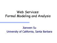 Web Services: Formal Modeling and Analysis