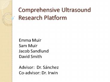 Comprehensive Ultrasound Research Platform