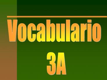 Vocabulario