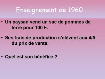 Enseignement de 1960 